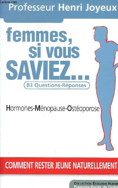 FEMMES, SI VOUS SAVIEZ... HORMONES, MENOPAUSE, OSTEOPOROSE