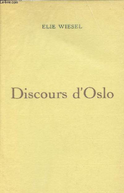 DISCOURS D'OSLO