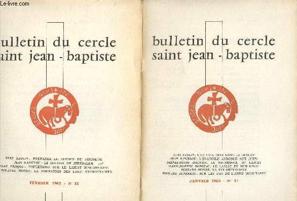 BULLETIN DU CERCLE SAINT JEAN-BAPTISTE N 11 ET 12 : JAN-FEV 1962
