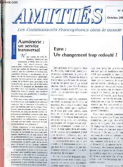 AMITIES -2 VOLUMES -N 31- OCT 2001 ET N36 - JAN 2003 : LES COMMUNAUTES FRANCOPHONES DANS LE MONDE