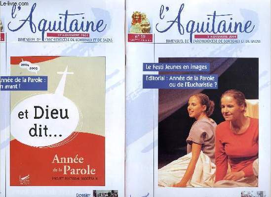 L'AQUITAINE N19 ET 20 - 5 ET 19 NOV 2004 - 2 VOLUMES