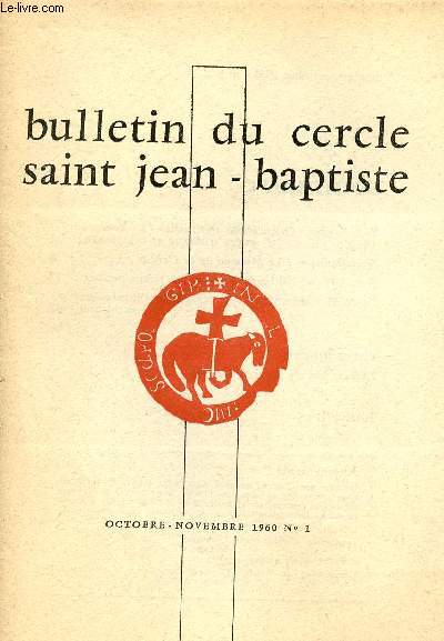 BULLETIN DU CERCLE SAINT JEAN-BAPTISTE - OCT/NOV 1960