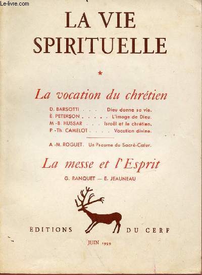 LA VIE SPIRITUELLE N 451 - JUIN 1959