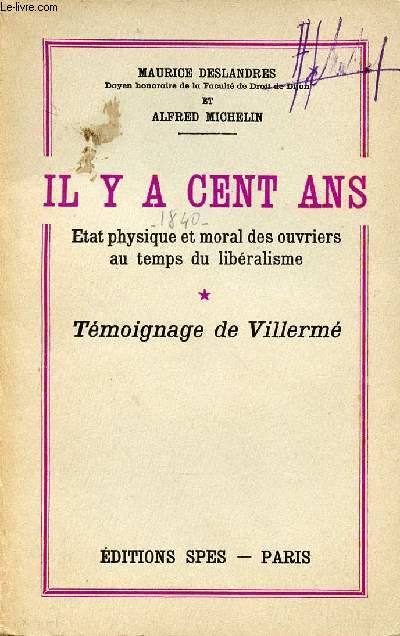 IL Y A CENT ANS : ETAT PHYSIQUE ET MORAL DES OUVRIERES AU TEMPS DU LIBERALISME