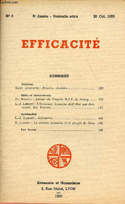 EFFICACITE - N8 - 5E ANNEE - 25 OCT 1950