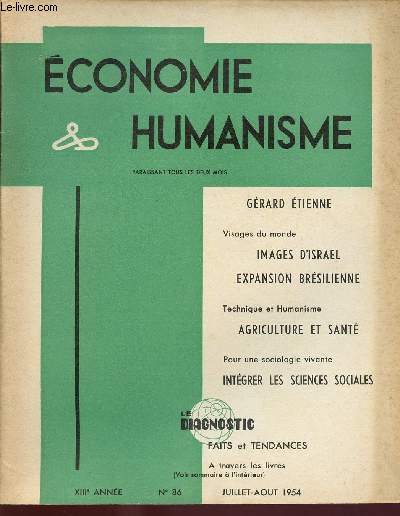 ECONOMIE ET HUMANISME N0 86 - JUI/AOUT 1954