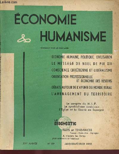 ECONOMIE ET HUMANISME N89 : JAN/FEV 1955