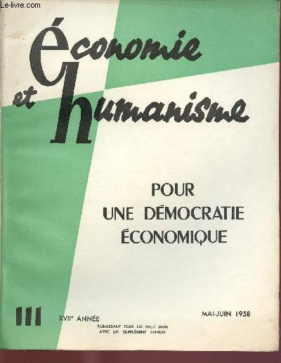 ECONOMIE ET HUMANISME N111 : MAI/JUIN 58