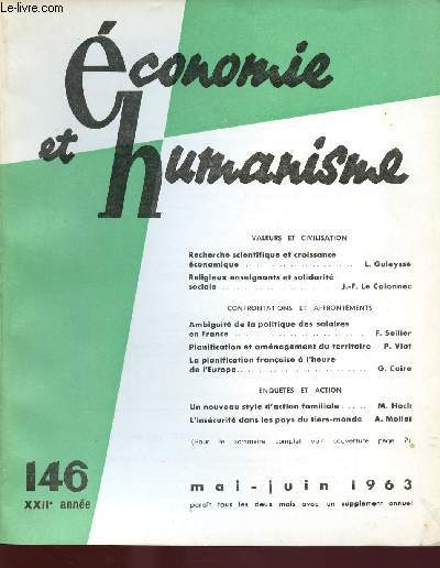 ECONOMIE ET HUMANISME N146 : MAI/JUIN 1963