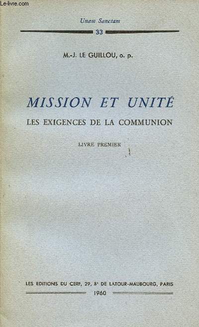 MISSION ET UNITE : LES EXIGENCES DE LA COMMUNION