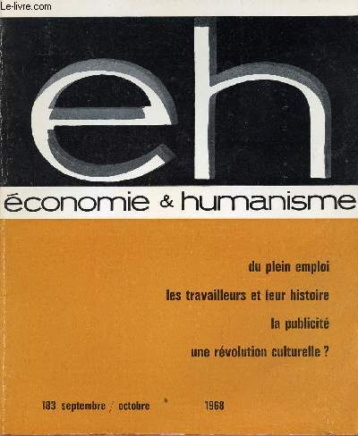 ECONOMIE ET HUMANISME N183 : SEPT/OCT 58