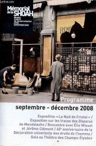 MEMORIAL DE LA SHOAH - PROGRAMME SEPT/DEC 2008