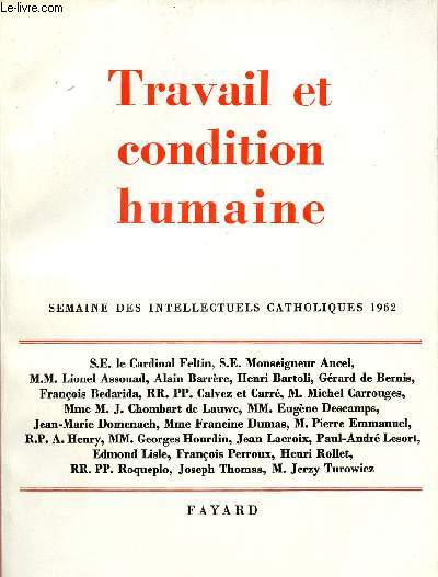 TRAVAIL ET CONDITION HUMAINE