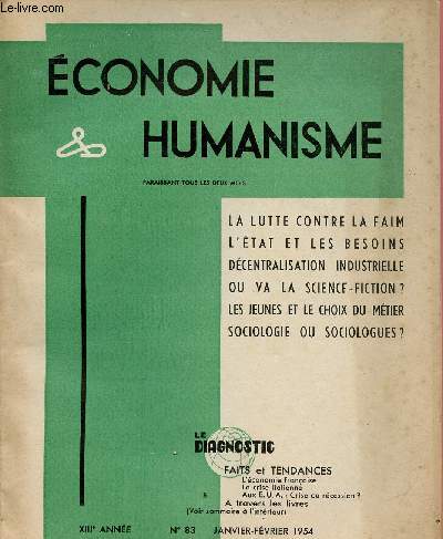 ECONOMIE ET HUMANISME N83 - JAN/FEV 54 - XIIIe ANNEE