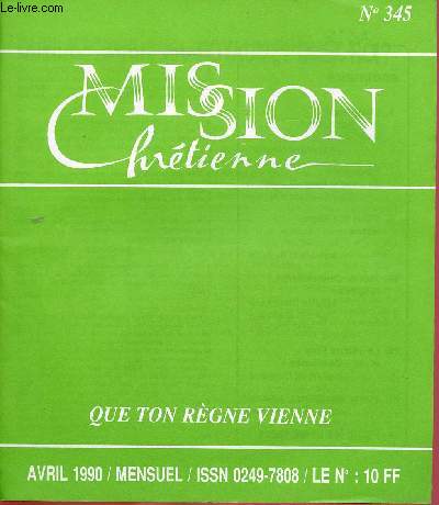 MISSION CHRETIENNE N345 - AVRIL 90