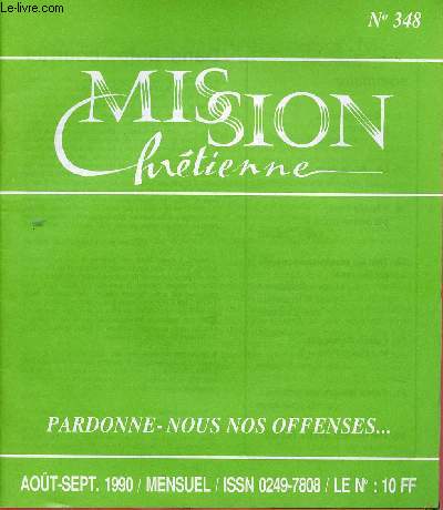 MISSION CHRETIENNE N348 : AOUT/SEPT 90