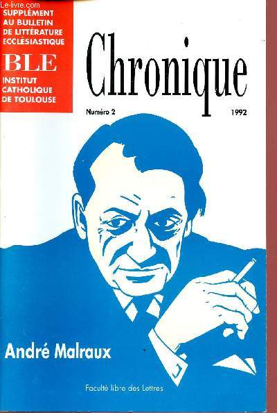 SUPPLEMENT AU BULLETIN DE LITTERATURE ECCLESIASTIQUE N 2 - 1992