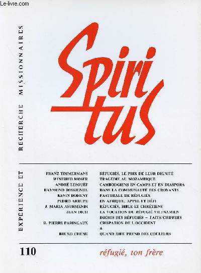 SPIRITUS N110 - FEV 88 : REFUGIE, TON FRERE
