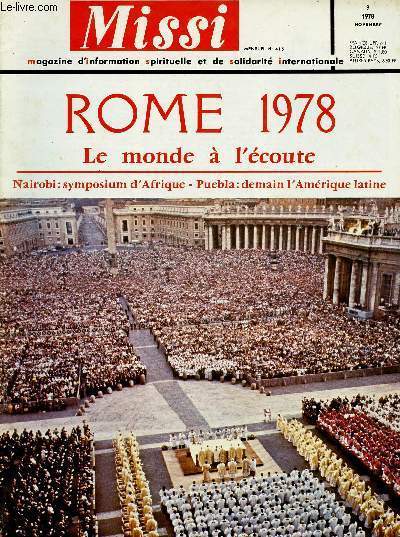 MISSI N415- NOV 78 : ROME 1978 : Les cinq papes / Les 12 cardinaux d'Afrique / Grce : Le mont Athos, vrai et faux,etc