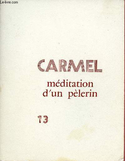 CARMEL N13- 1973 : MEDITATION D'UN PELERIN
