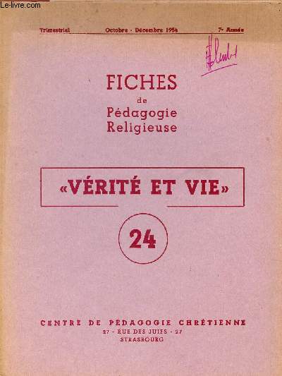 FICHE DE PEDAGOGIE RELIGIEUSE N24 