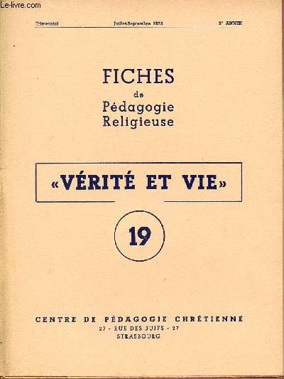 FICHE DE PEDAGOGIE RELIGIEUSE N°19 