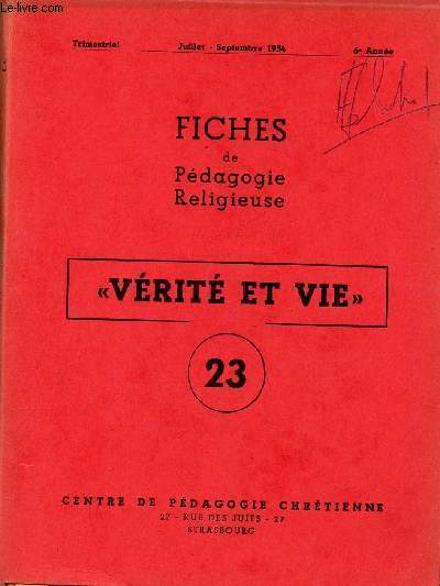 FICHE DE PEDAGOGIE RELIGIEUSE 