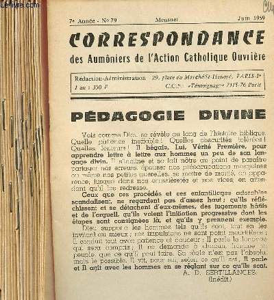 CORRESPONDANCE DES AUMONIERS DE L'ACTION CATHOLIQUE OUVRIERE - LOT DE 20 REVUES : N79, 100 A 102, 104 A 107, 109 A 111, 113 A 117, 119 A 122;