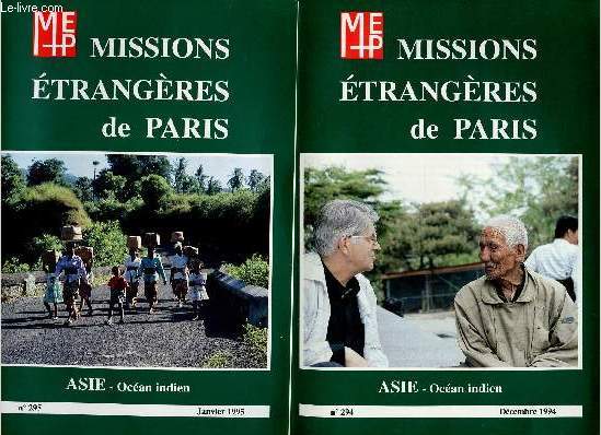 MISSIONS ETRANGERS DE PARIS- LOT DE 2 REVUES : N294-295 : ASIE : OCEAN INDIEN