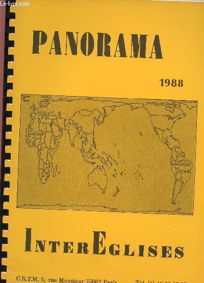 PANORAMA INTEREGLISE 1988 : A travers les publications sur la mission / Inculturation ou libration, un malentendu thologique, par L. Museka,etc