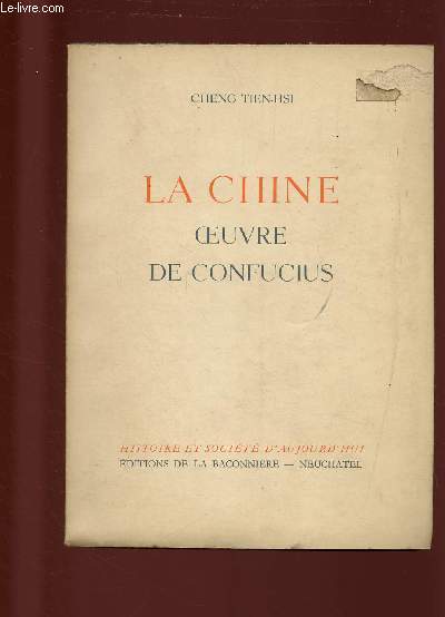 LA CHINE, OEUVRE DE CONFUCIUS