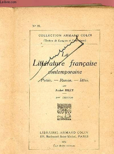 LA LITTERATURE FRANCAISE CONTEMPORAINE