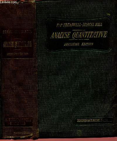 MANUEL DE CHIMIE ANALYTIQUE - TOME II EN 1 VOLUME - ANALYSE QUANTITATIVE