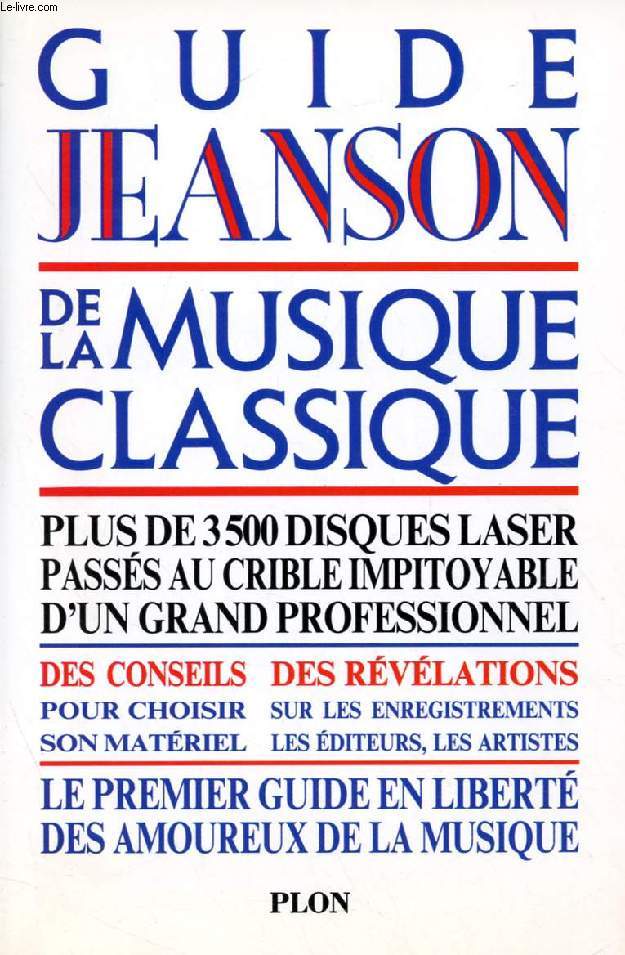 GUIDE JEANSON DE LA MUSIQUE CLASSIQUE