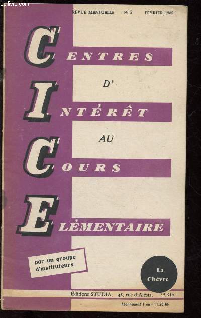 CENTRES D'INTERET AU COURS ELEMENTAIRE N5 - DEV 60 : LA CHEVRE