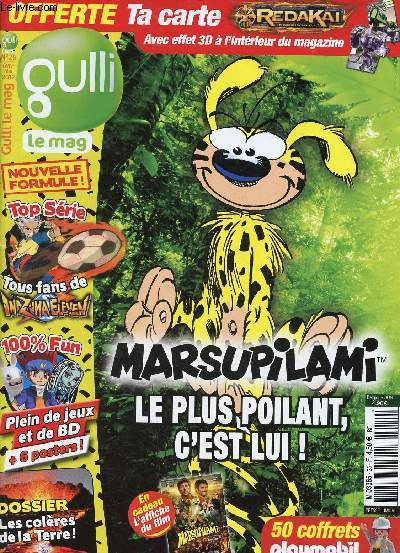 GULLI - LE MAG N25 : AVRIL/MAI 2012 - NOUVELLE FORMULE : Tous fan de Inazuma eleven, Plein de jeux et de BD, Dossier : Les colres de la terre, Marsupilami : Le plus poilant, c'est lui / Thomas Vockler- cycliste / Joue avec la nature,etc + 6 POSTERS