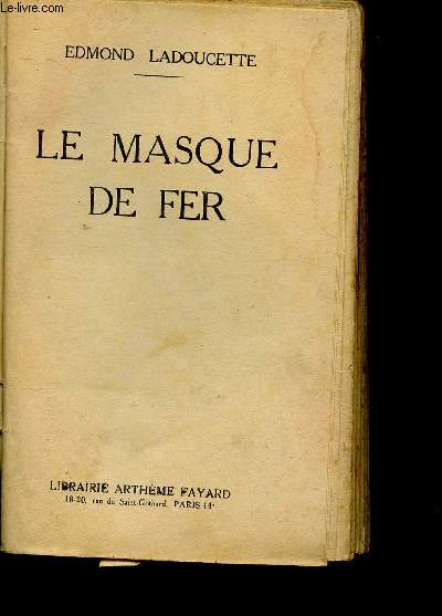 LE MASQUE DE FER (ROMAN)