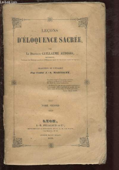 LECONS D'ELOQUENCE SACREE - TOME SECOND - 1 VOLUME