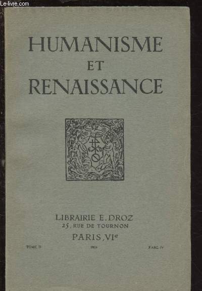 TOME II - FASC IV / BIBLIOTHEQUE D'HUMANISME ET RENAISSANCE : Littrature et ralit dans la 