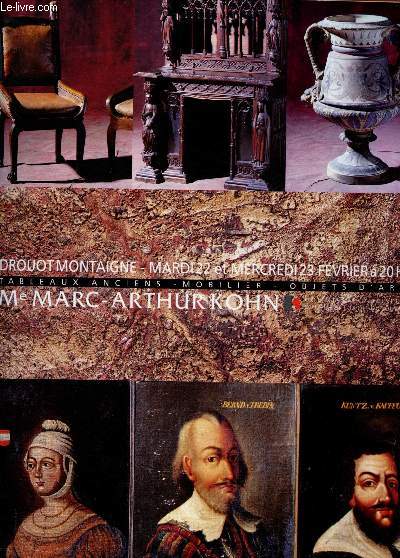 22 ET 23 FEV 2000 CATALOGUE - VENTE AUX ENCHERES PUBLIQUES : TABLEAUX ANCIENS, MOBILIER ET OBJET D'ART