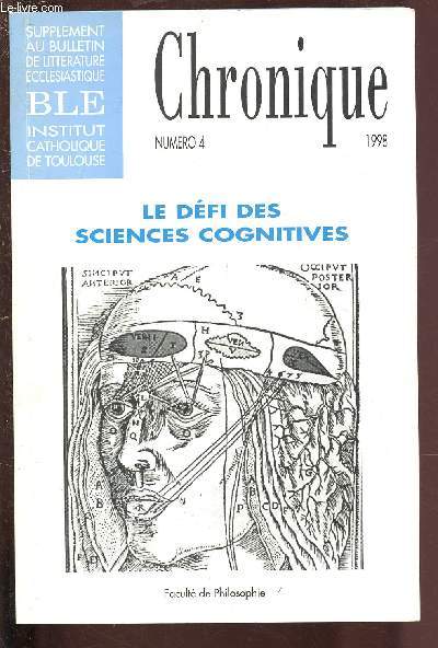 LE DEFI DES SCIENCES COGNITIVES / N4 - 1998 SUPPLEMENT AU BULLETIN DE LITTERATURE ECCLESIASTIQUE 