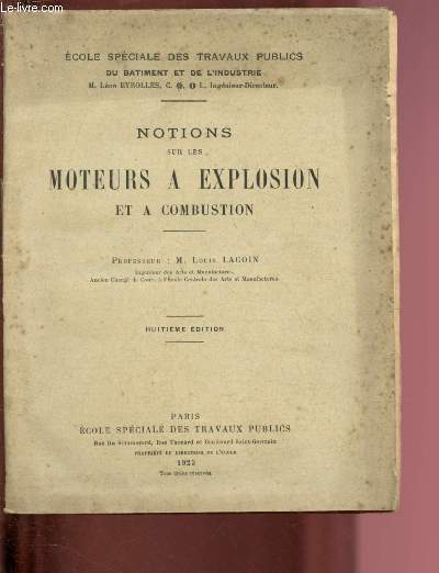 NOTIONS SUR LES MOTEURS A EXPLOSION ET A COMBUSTION