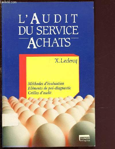 L'AUDIT DU SERVICE ACHATS