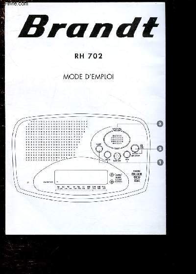 BANDT RH 702 RADIO REVEIL MODE D'EMPLOI