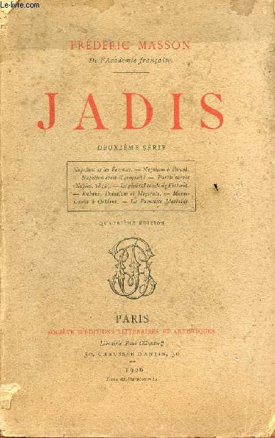 JADIS / Napolon et les femmes, Napolean  cheval, Napolon tait-il croyant ?, Partie carre (Naples 1812) ...