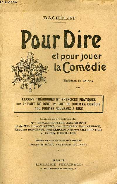 POUR DIRE ET POUR JOUER LA COMEDIE - THEATRE ET SALON