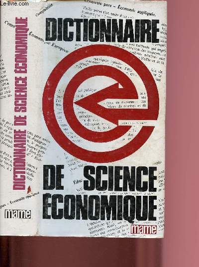 DICTIONNAIRE DE SCIENCE ECONOMIQUE