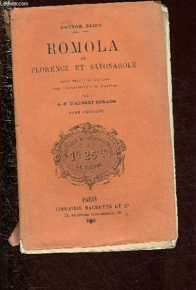 ROMOLA OU FLORENCE ET SAVONAROLE - TOME DEUXIEME