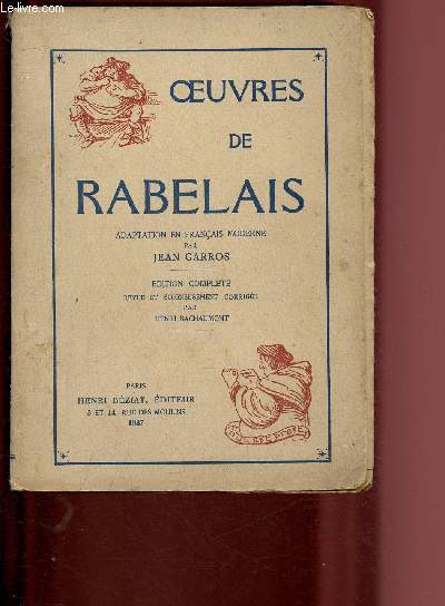 OEUVRES DE RABELAIS - EN FRANCAIS MODERNE : GARGANTUA