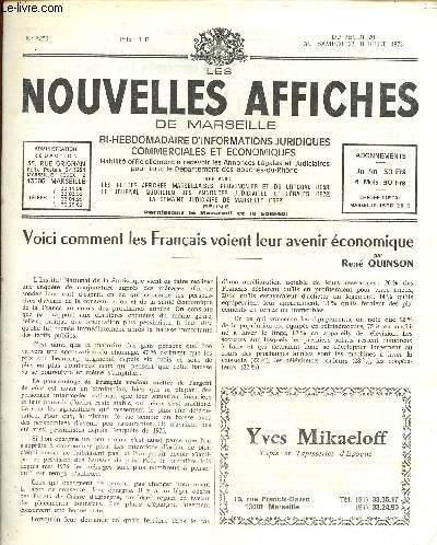 N2250 - Du 20 au 22 Jui 78 - LES NOUVELLES AFFICHES DE MARSEILLE : Voici comment la France voient leur avenir conomique, par Quinson - La sauvegarde de l'indpendance du commissaire aux comptes - etc